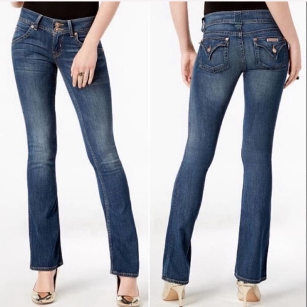 Hudson 29 Boot Cut Medium Wash Flap Pocket Jeans